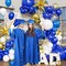 130Pcs Blue White and Gold Graduation Balloon Arch Kit - Class of 2026 Garland with Star Foils & Confetti Balloons - Navy and Gold Party Decorations for College, High School & Nursing School